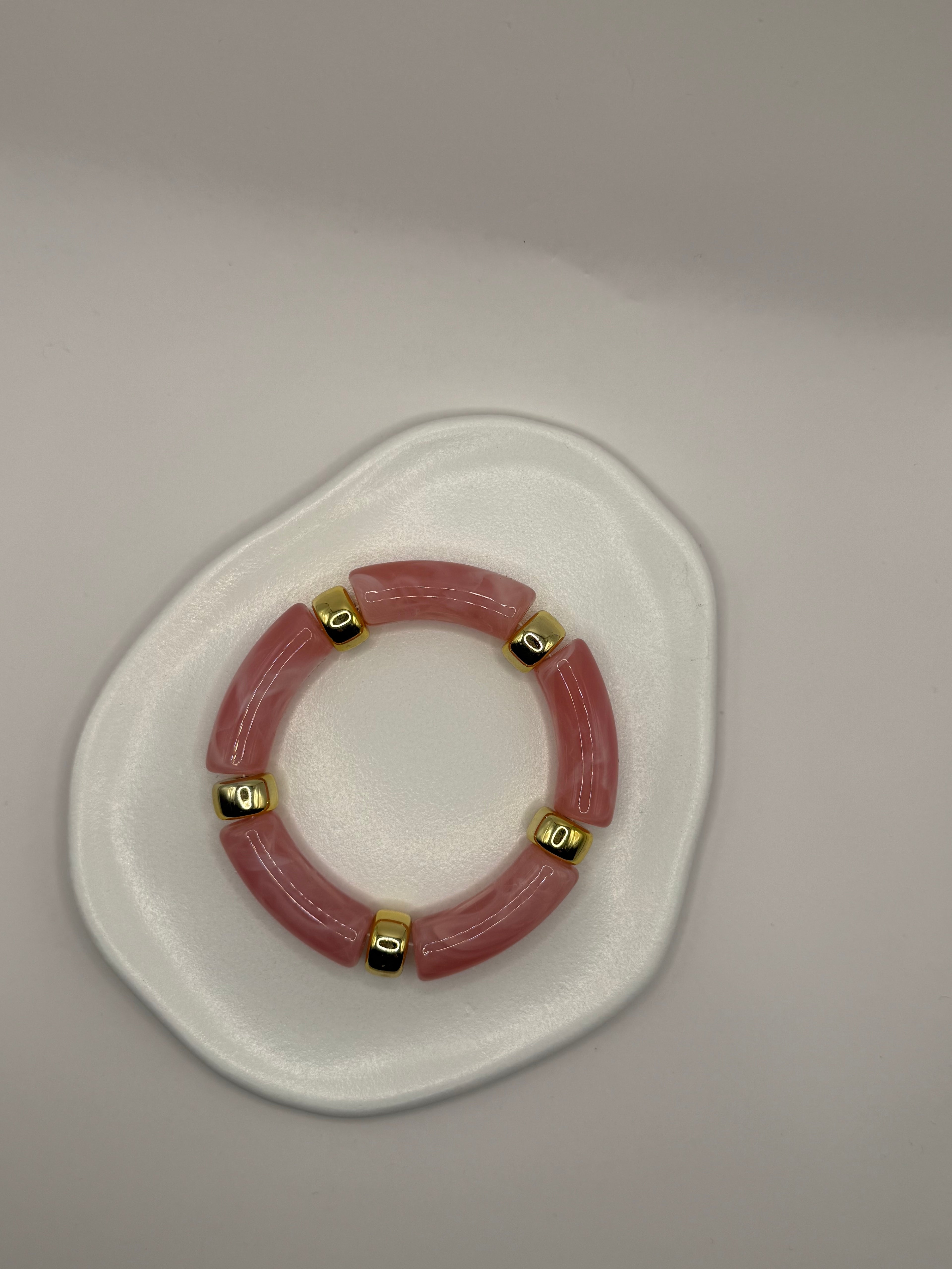 Bracelet en résine élastique - Rose