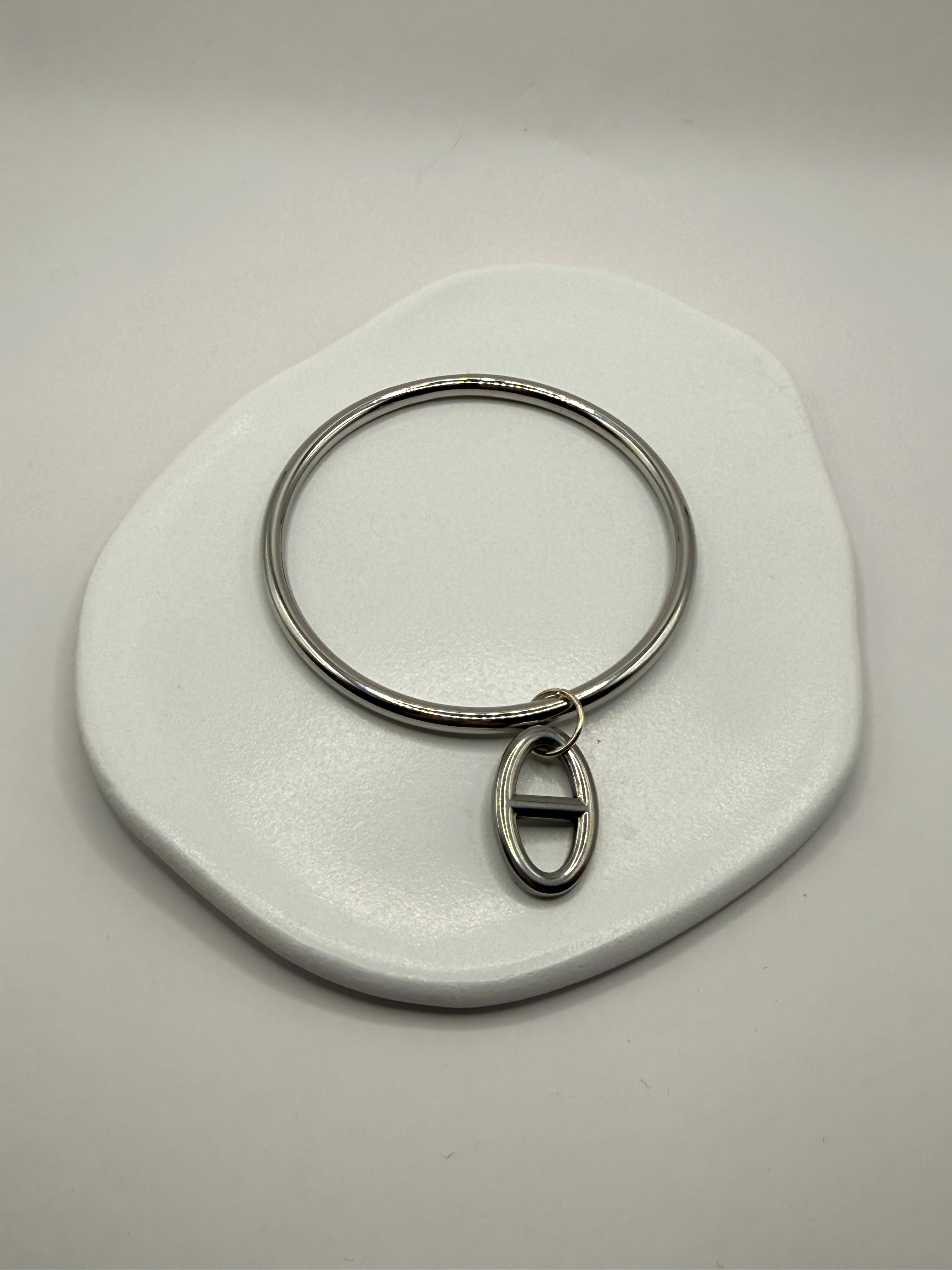 Jonc Maille marine - argenté