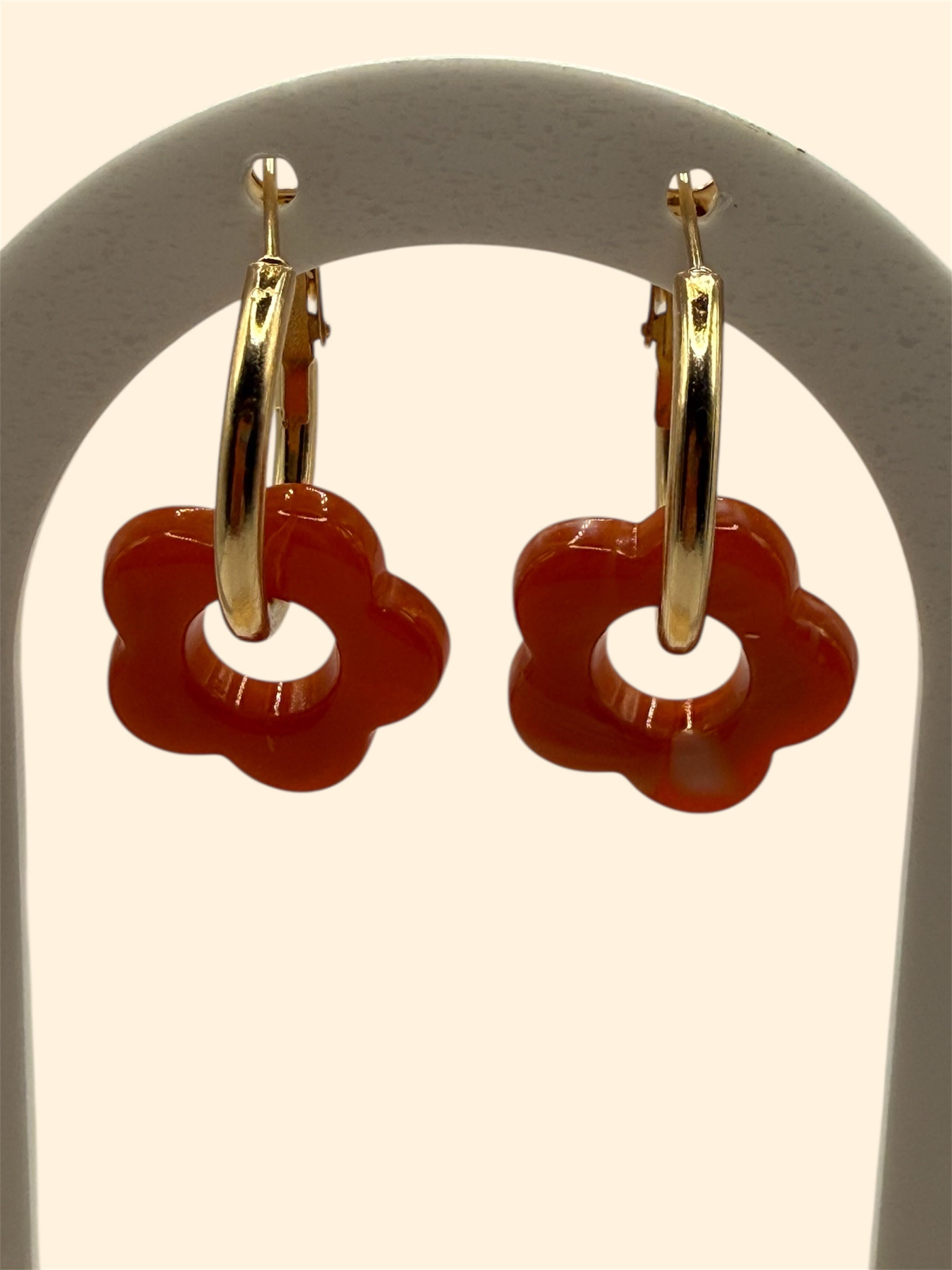 Boucles d’oreilles à fleurs - Orange