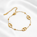 Bracelet maille marine - doré