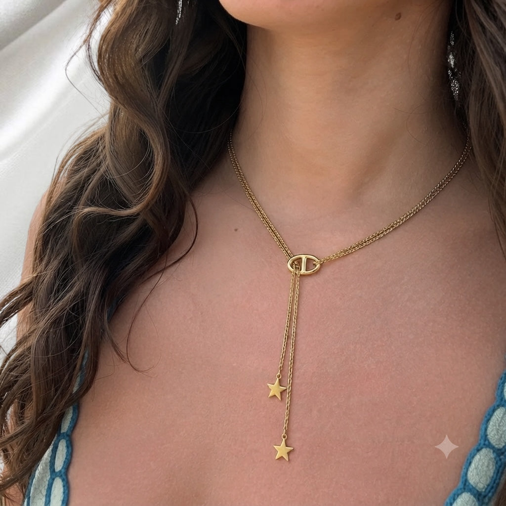 Collier maille marine étoile ( Laura )