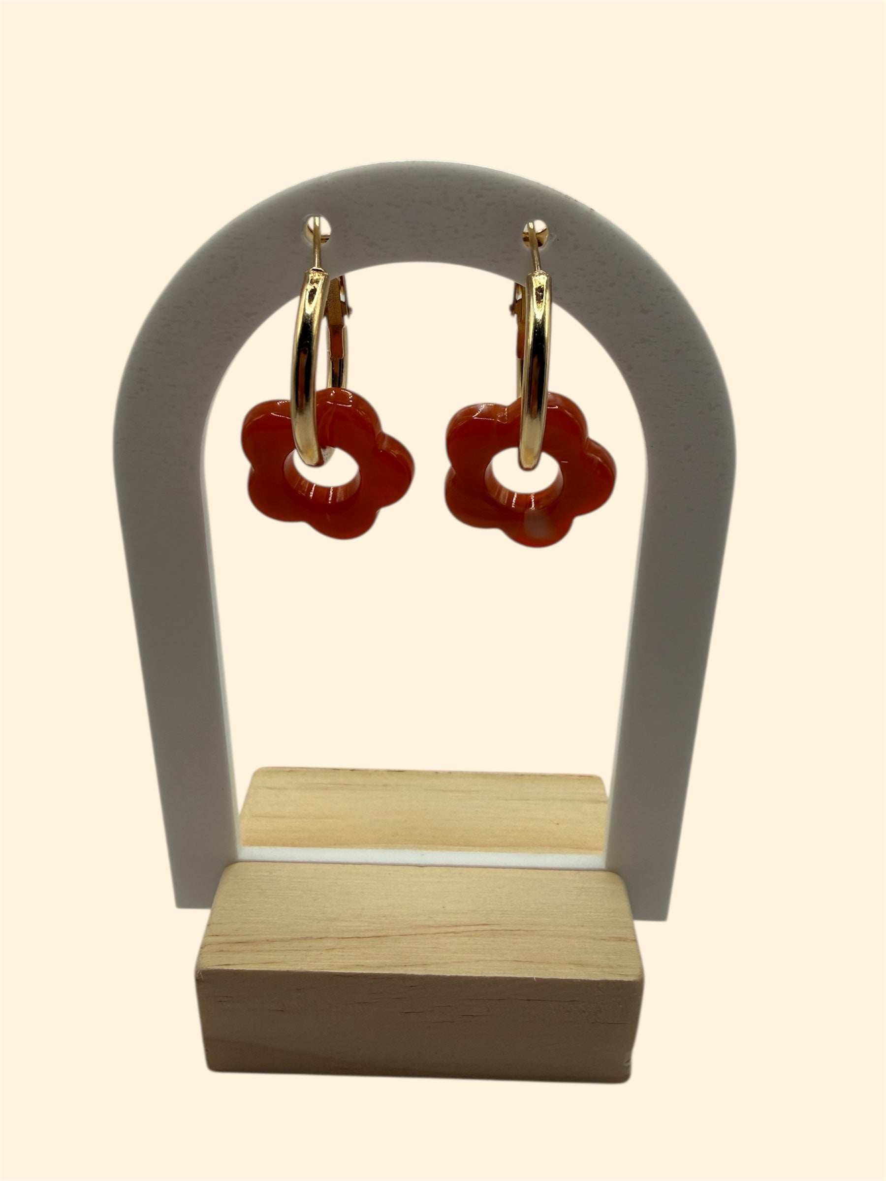 Boucles d’oreilles à fleurs - Orange