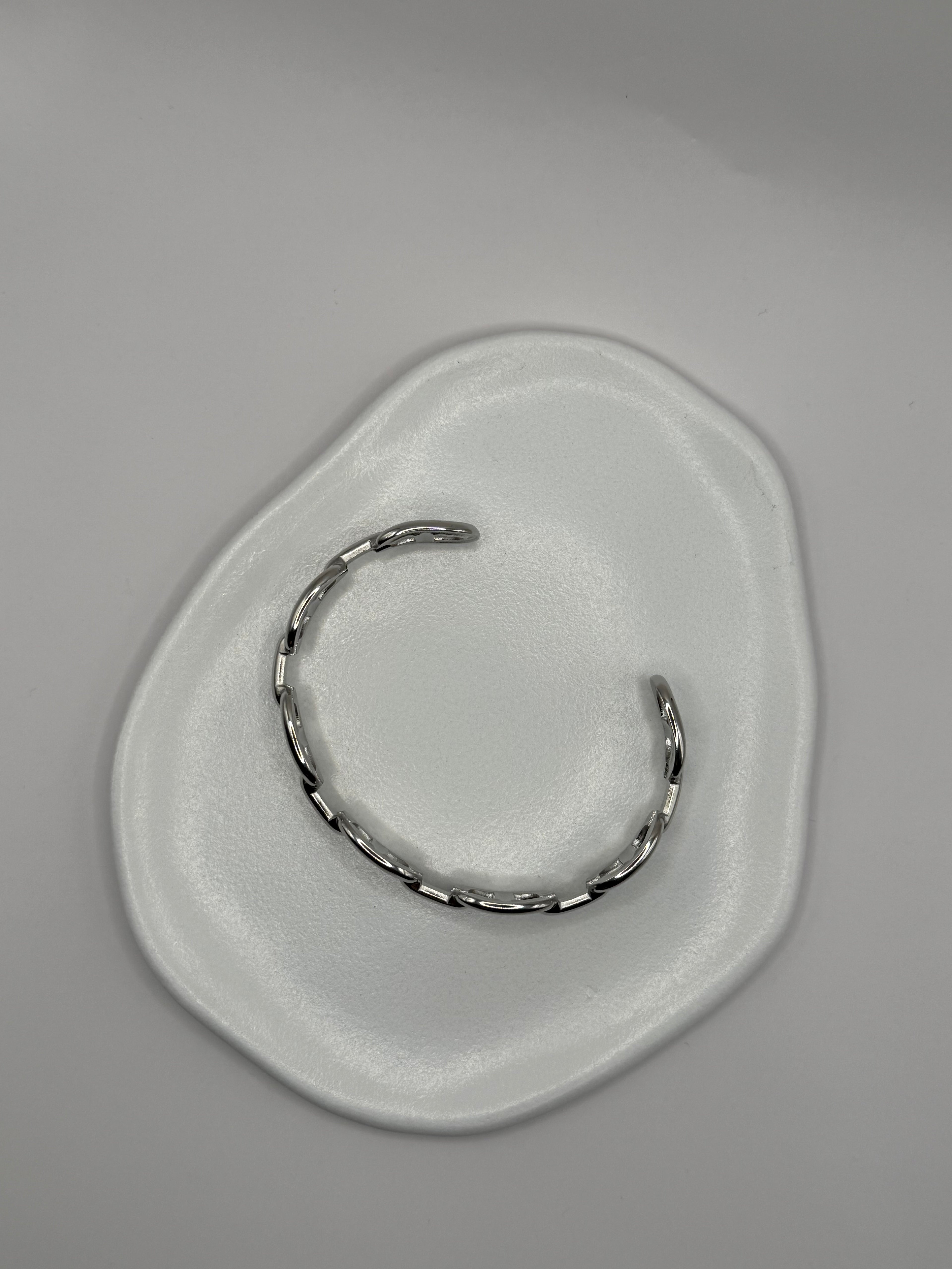 Bracelet ajustable maille marine - argenté