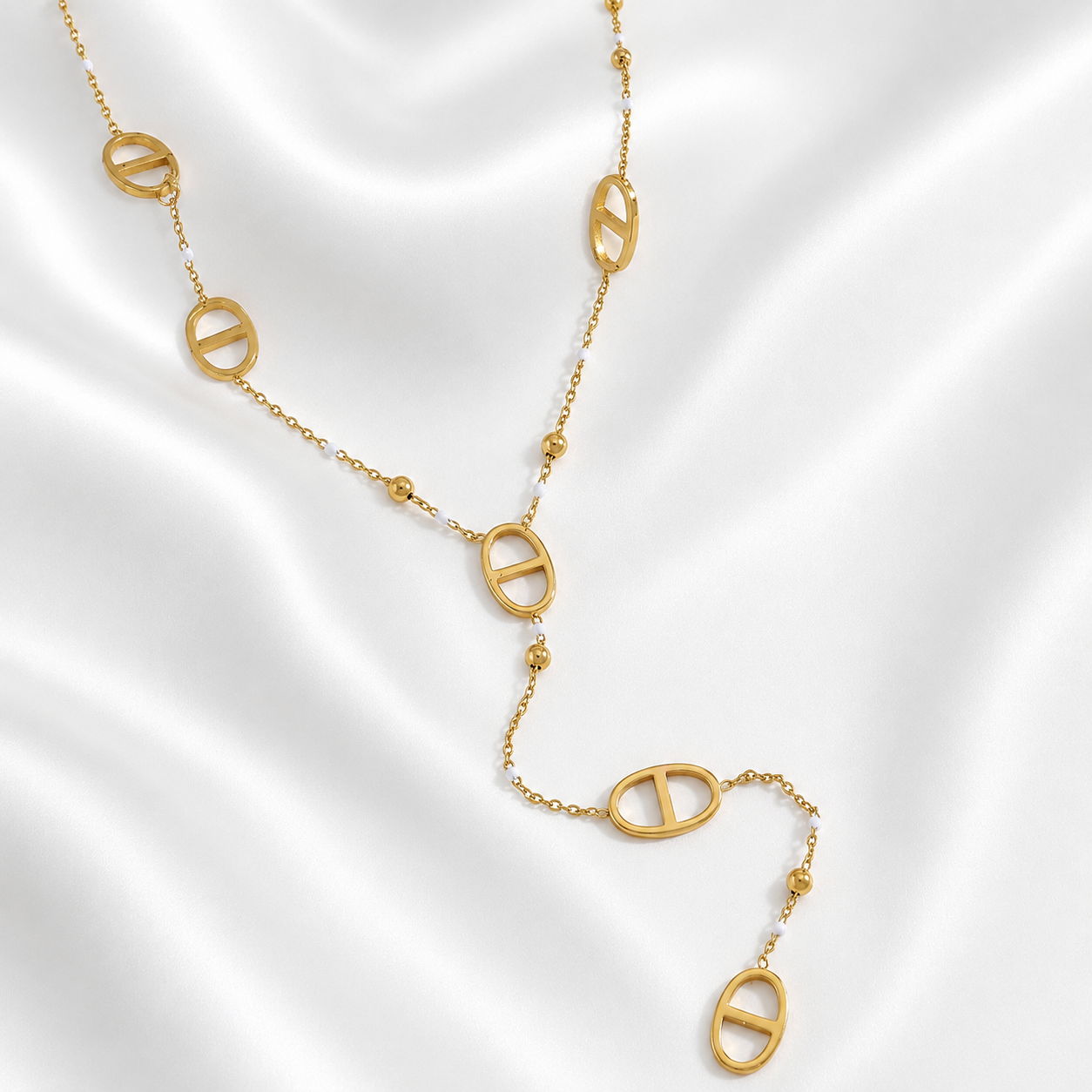 Collier maille marine doré