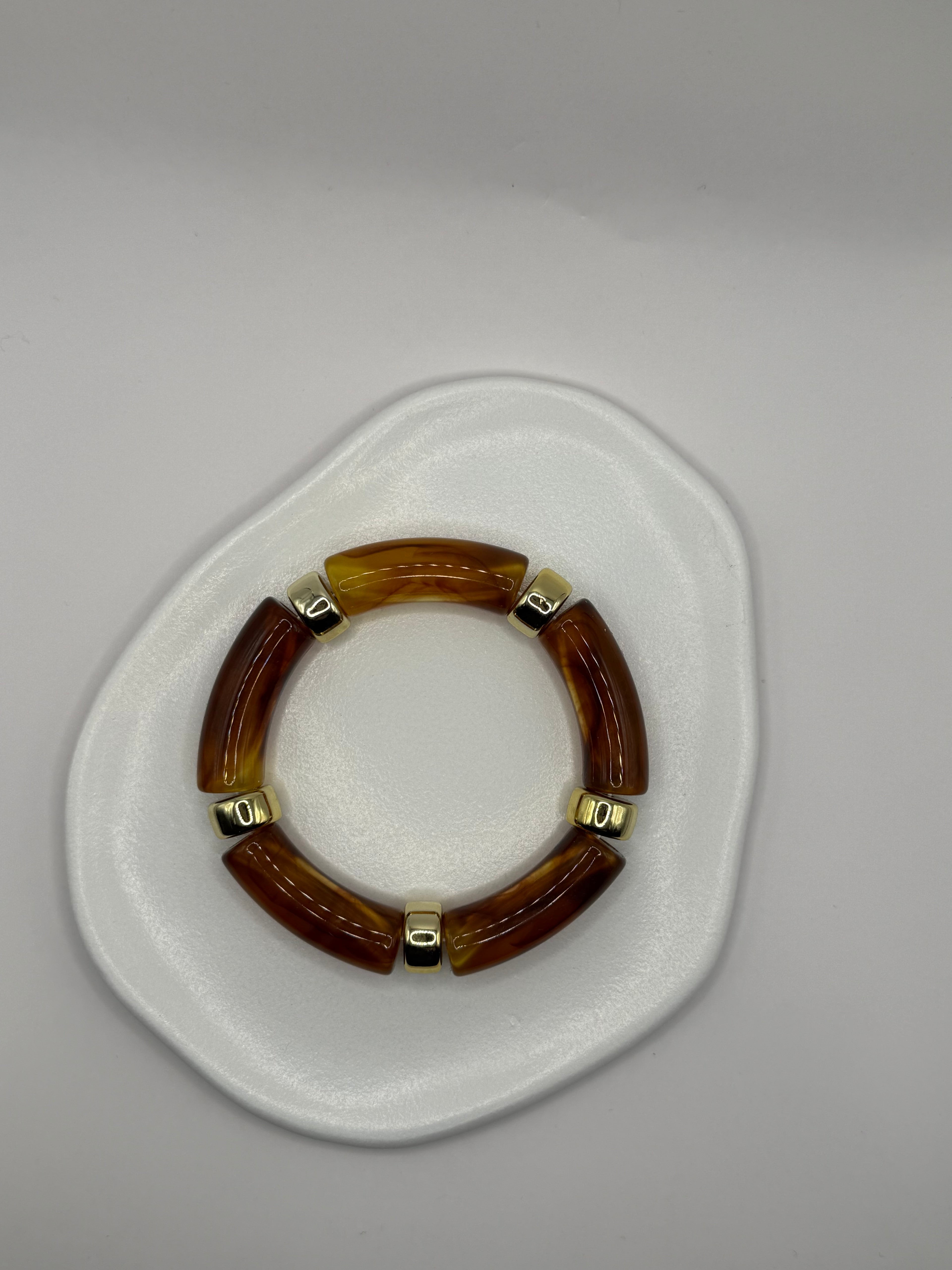 Bracelet en résine élastique - MARRON TRANSPARENT