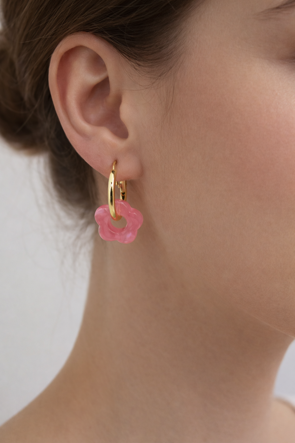 Boucles d’oreilles à fleur - rose