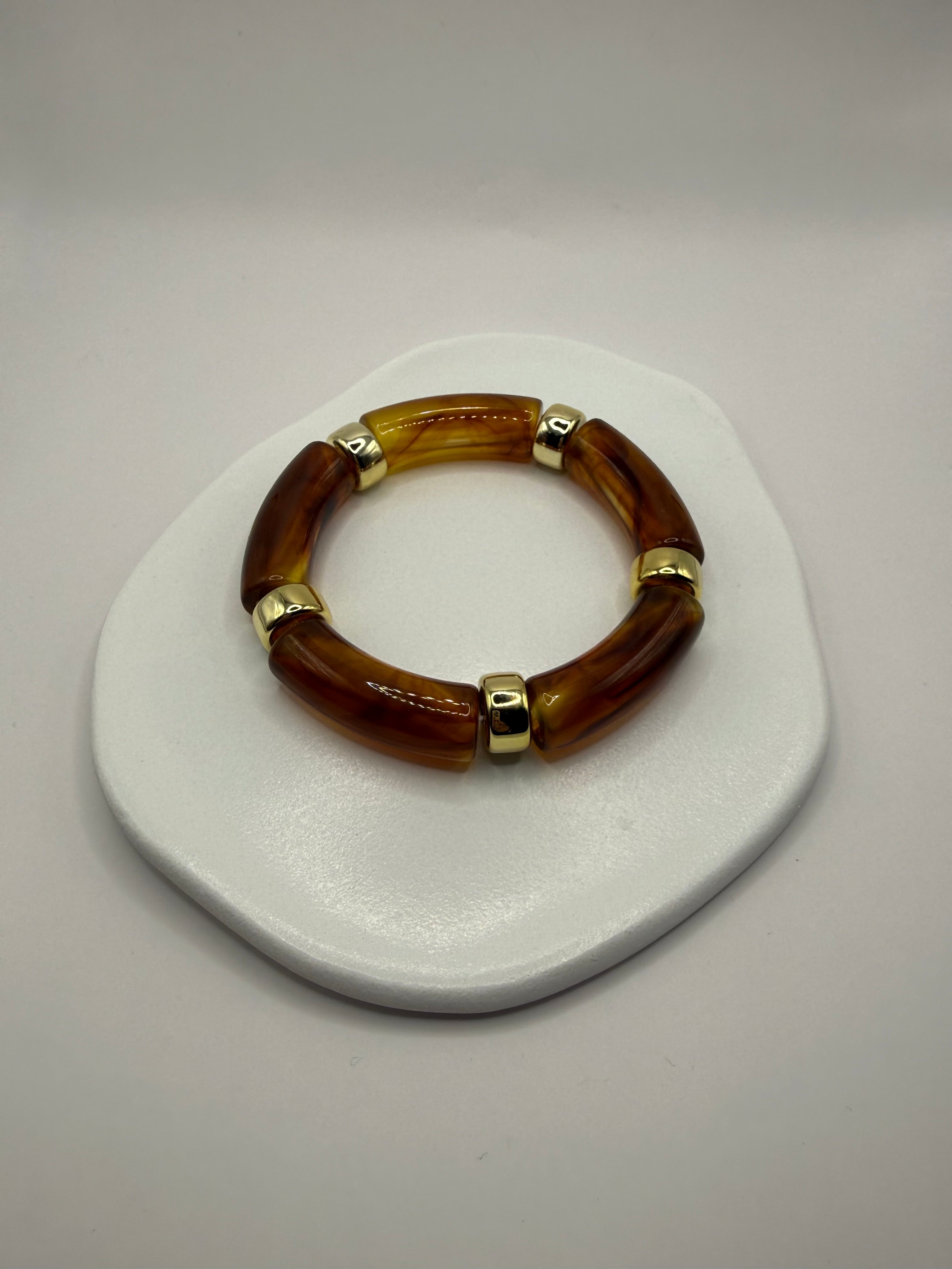 Bracelet en résine élastique - MARRON TRANSPARENT