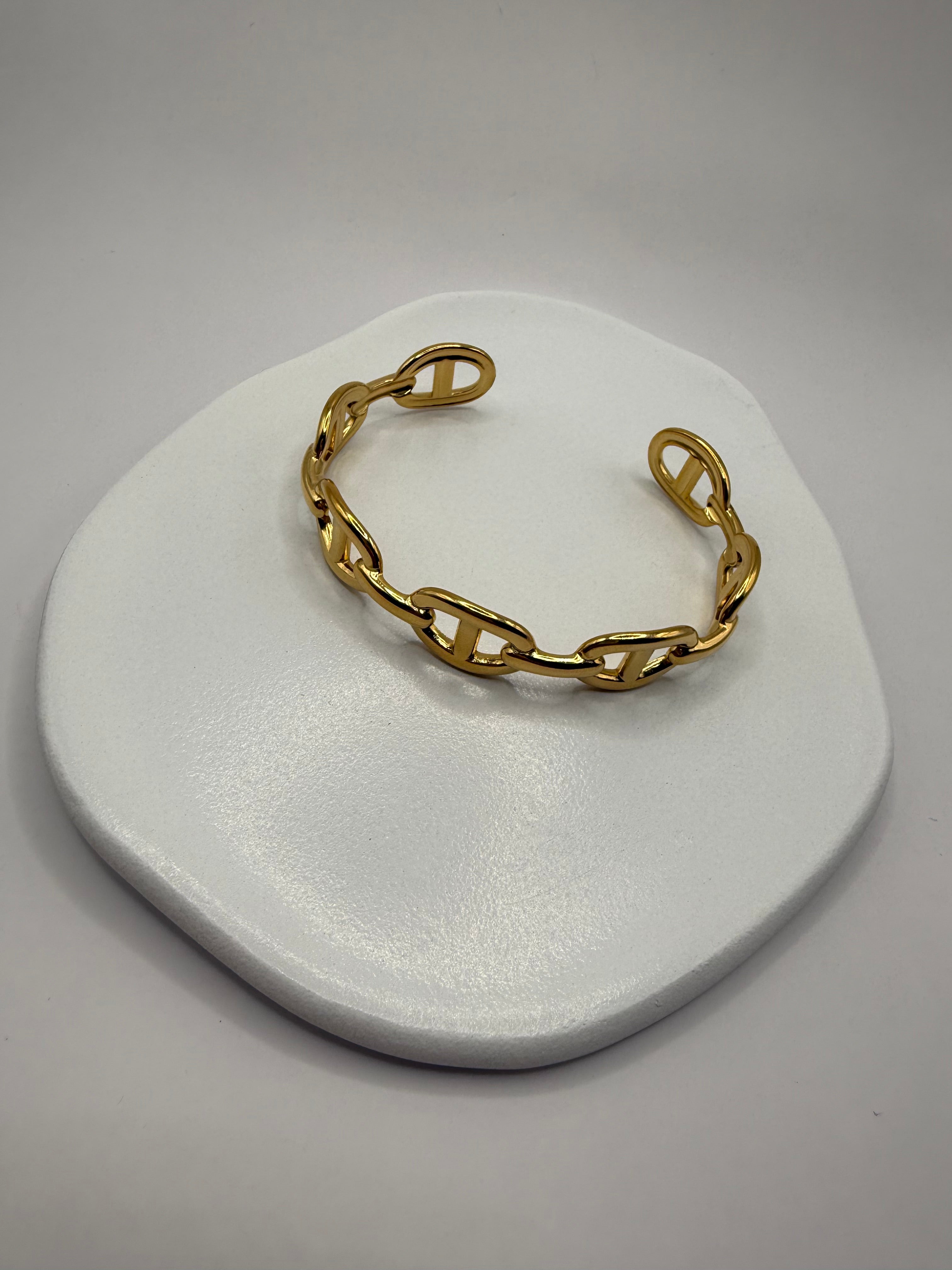 Bracelet ajustable maille marine - doré