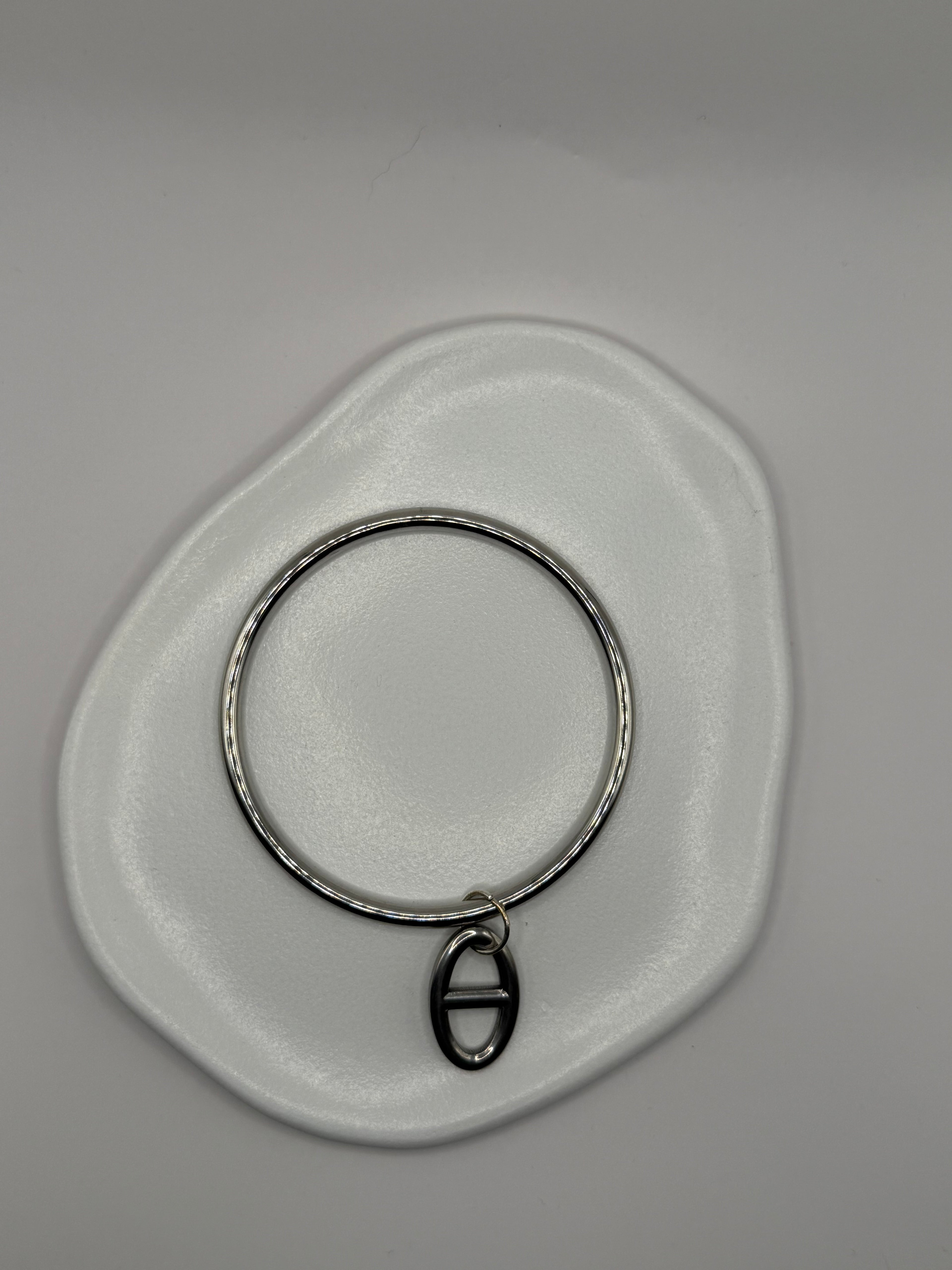 Jonc Maille marine - argenté