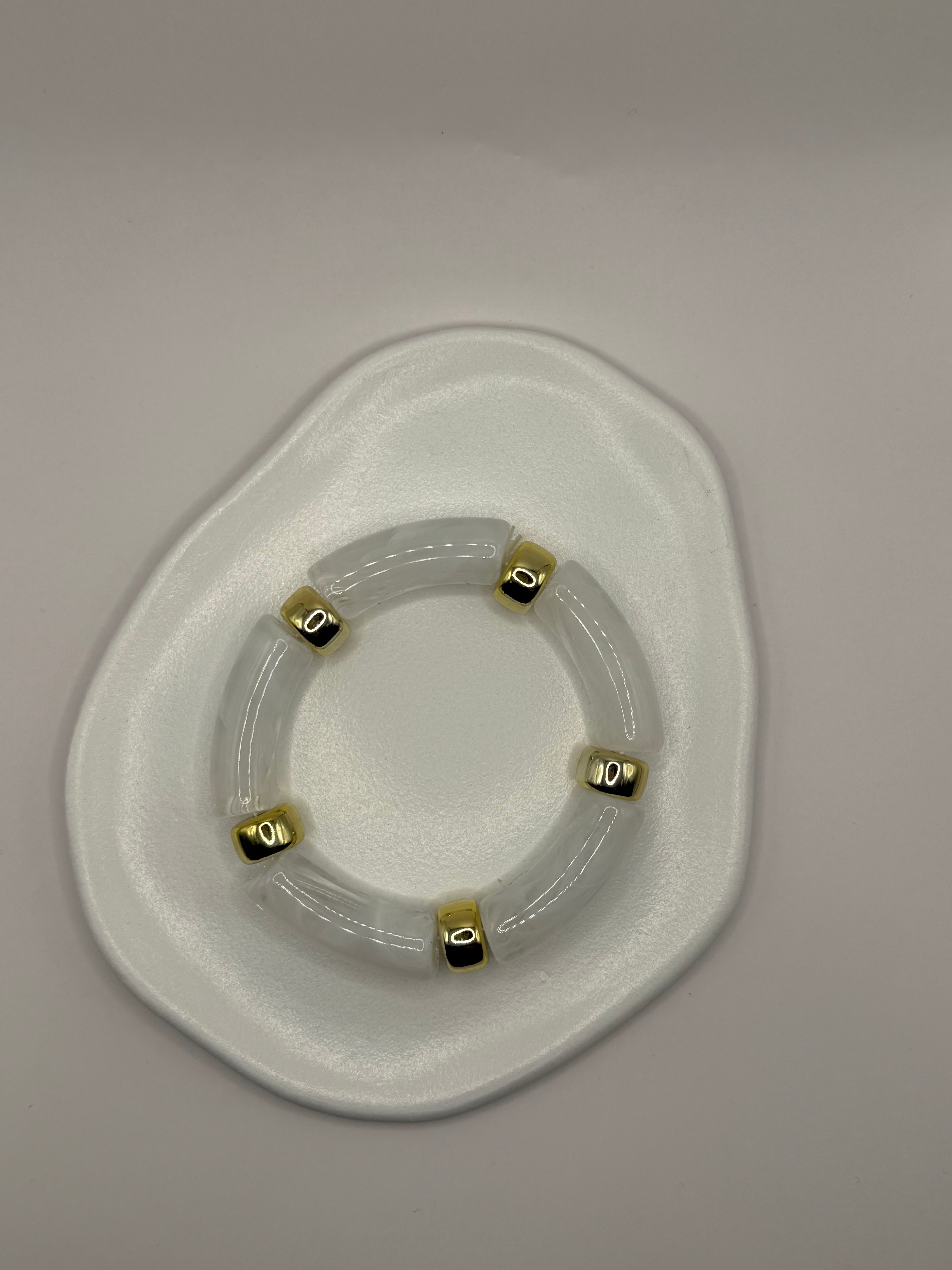 Bracelet en résine élastique - BLANC CRISTAL