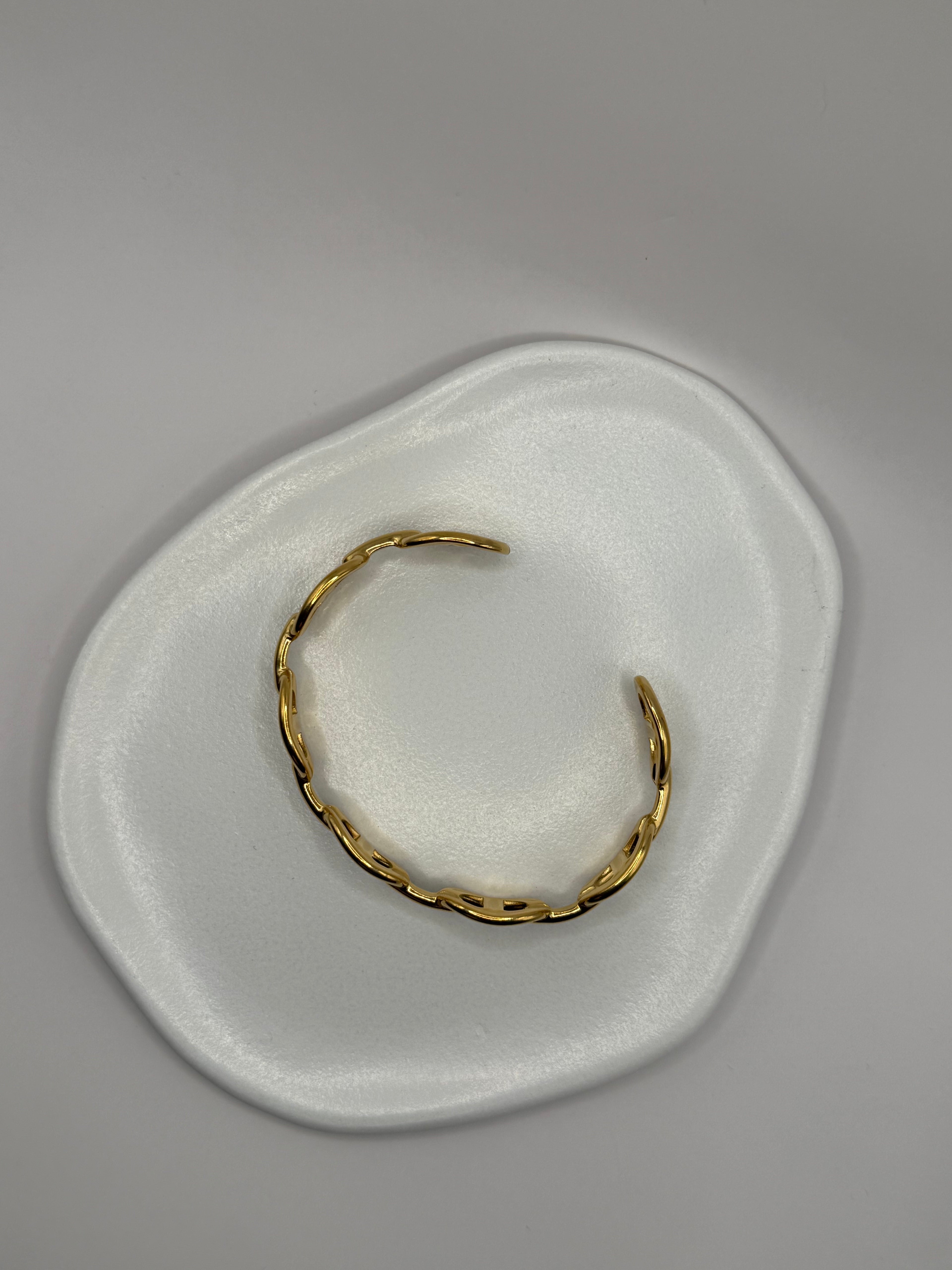 Bracelet ajustable maille marine - doré