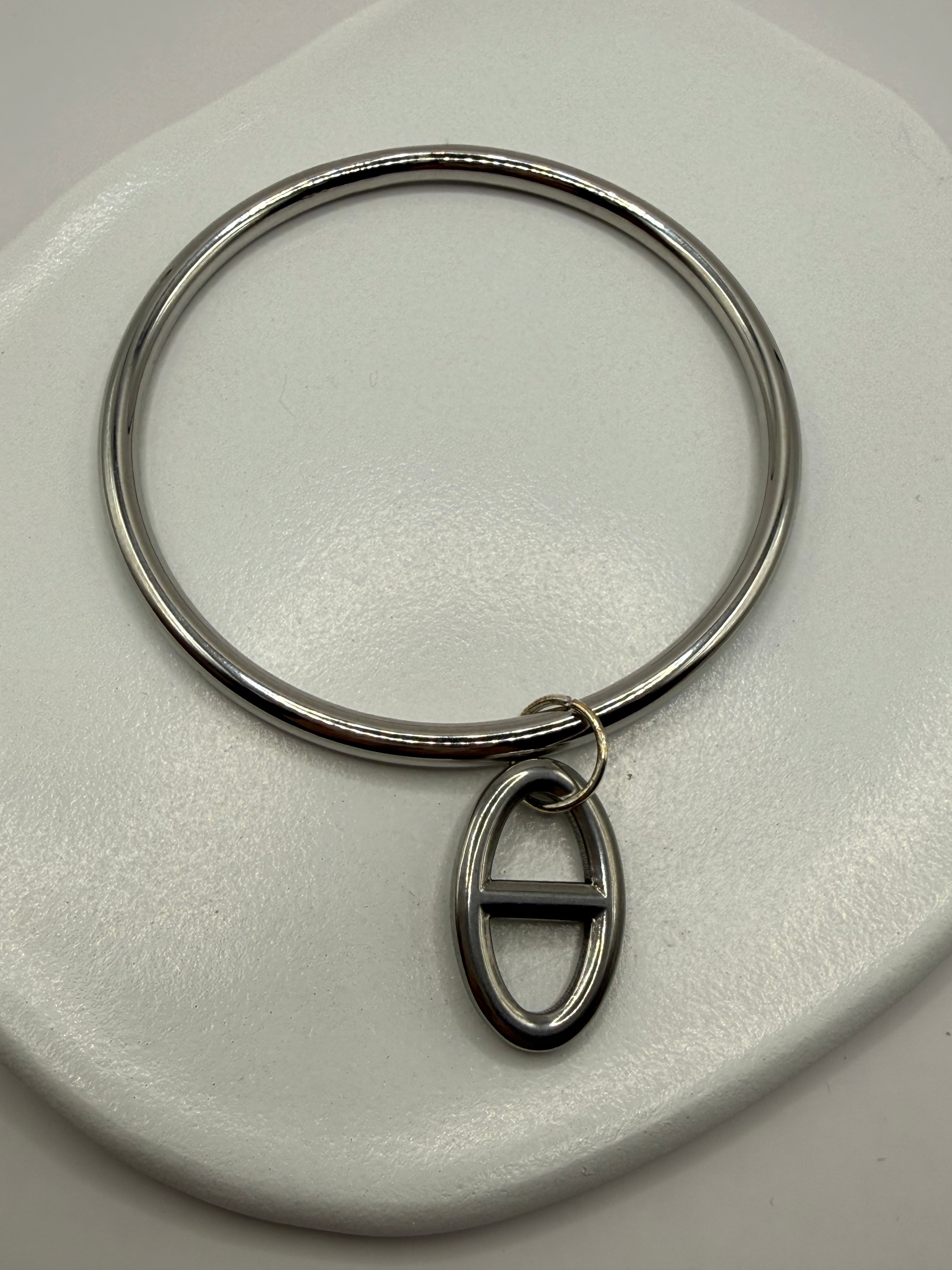 Jonc Maille marine - argenté