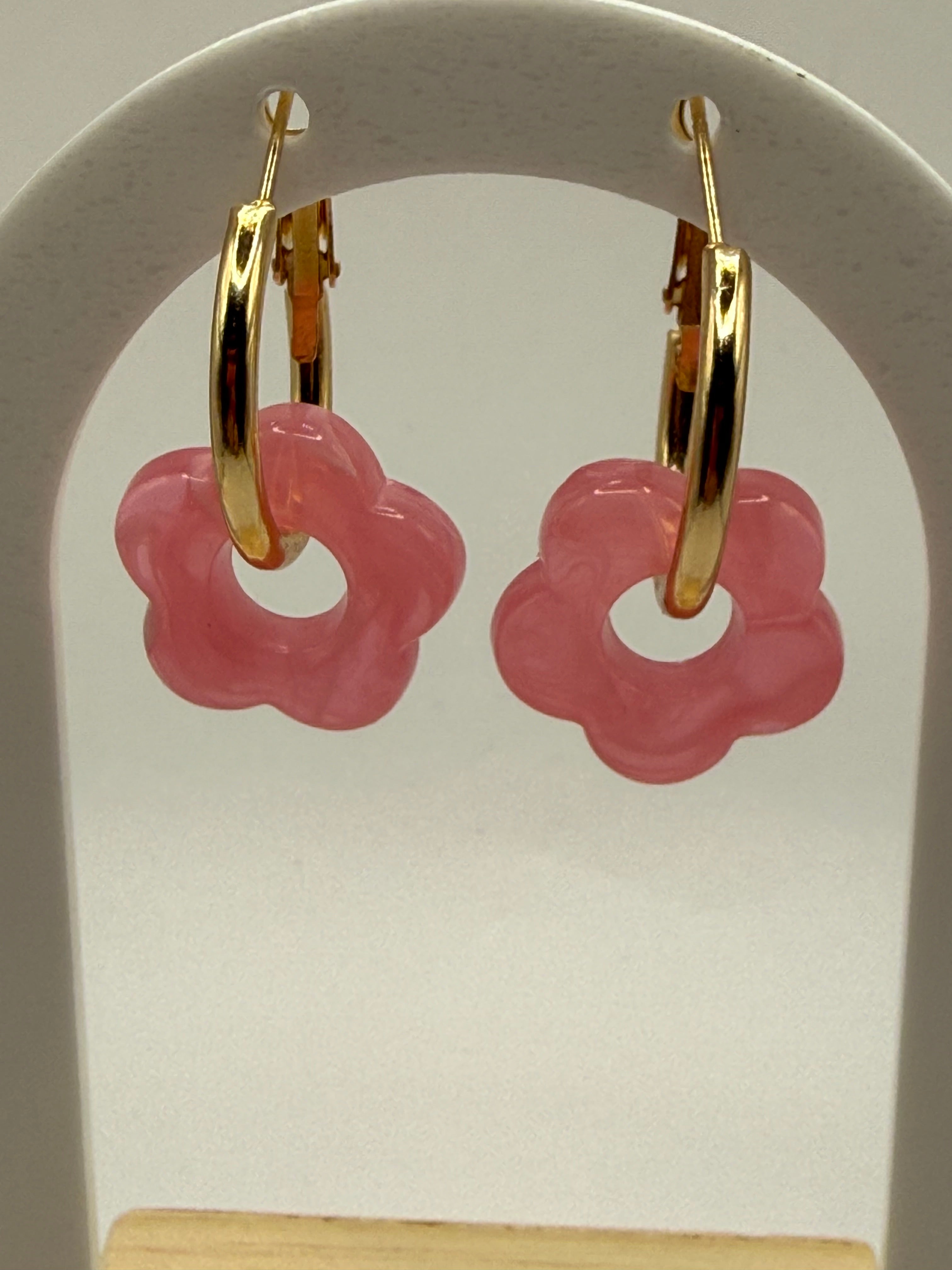 Boucles d’oreilles à fleur - rose