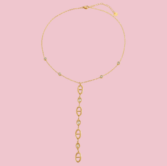 Collier Y Tea - en acier inoxydable