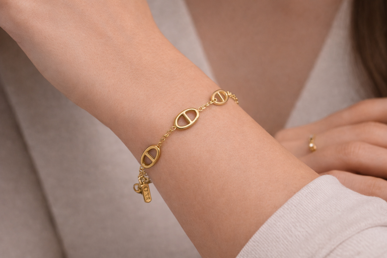 Bracelet maille marine - Doré