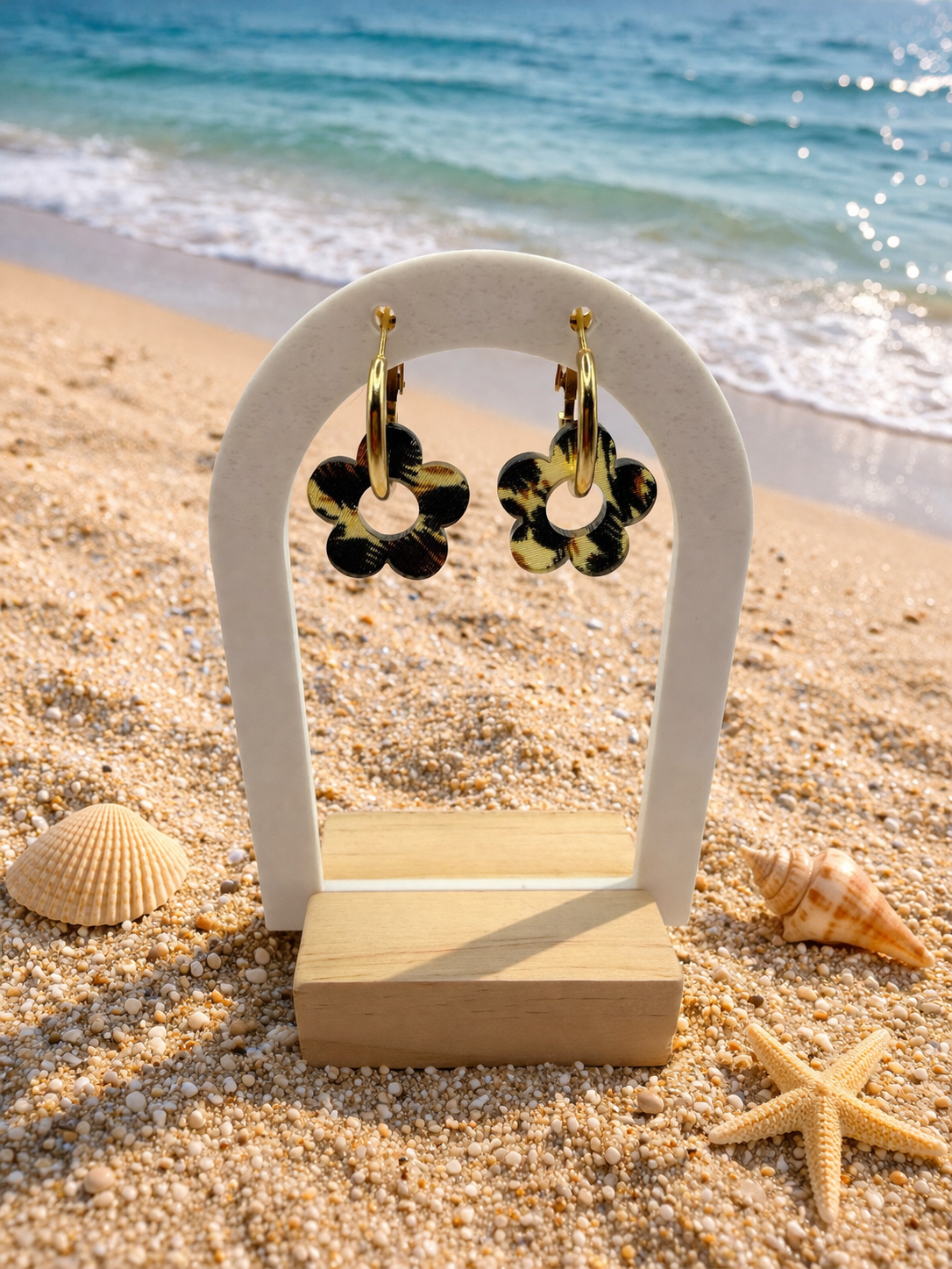 5 paires de boucle d’oreilles léopard