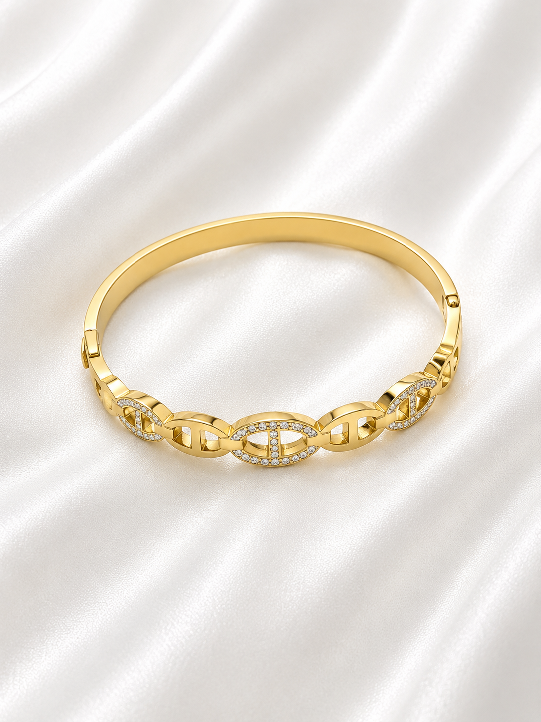 Bracelet maille marine à strass