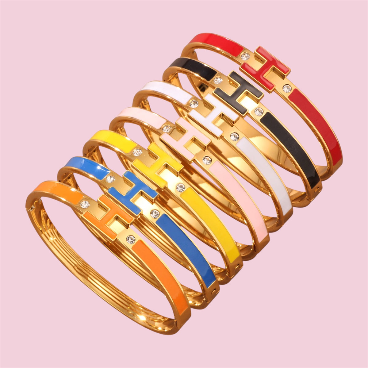 Joncs H - 7 couleurs différentes ( en acier inoxydable )