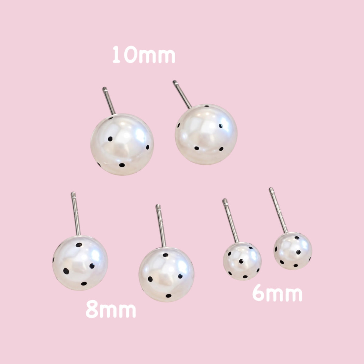 Boucle d’oreille à pois - en acier inoxydable