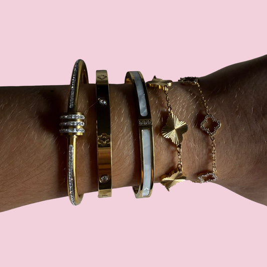 Composition de 5 bracelets Nathalie ( en acier inoxydable )
