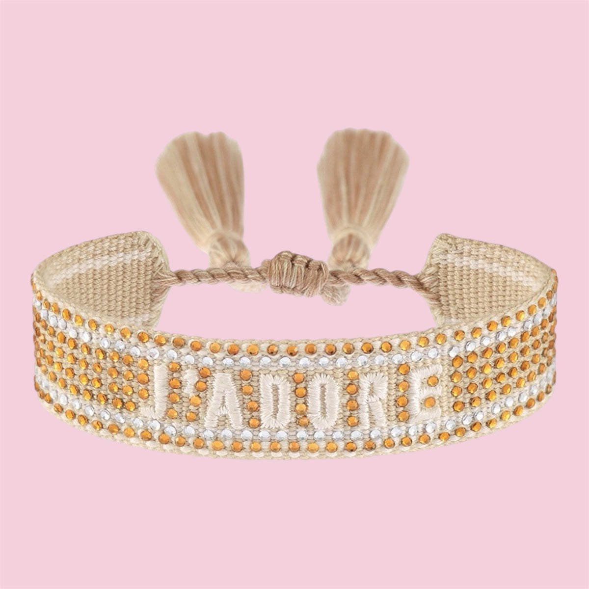 Bracelets J’adore à strass - 4 couleurs différentes