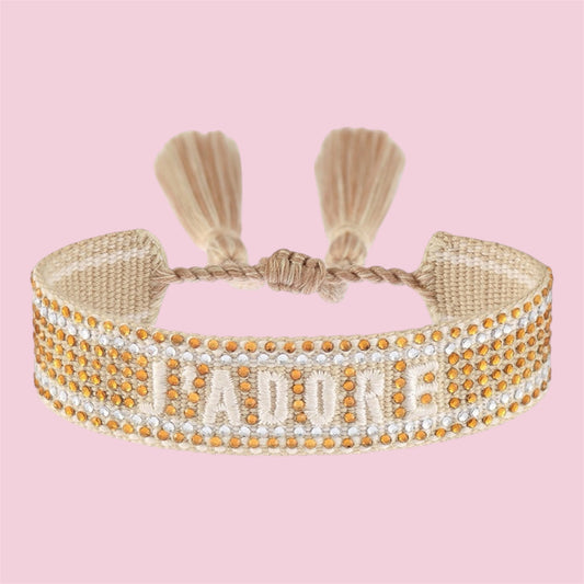 Bracelets J’adore à strass - 4 couleurs différentes