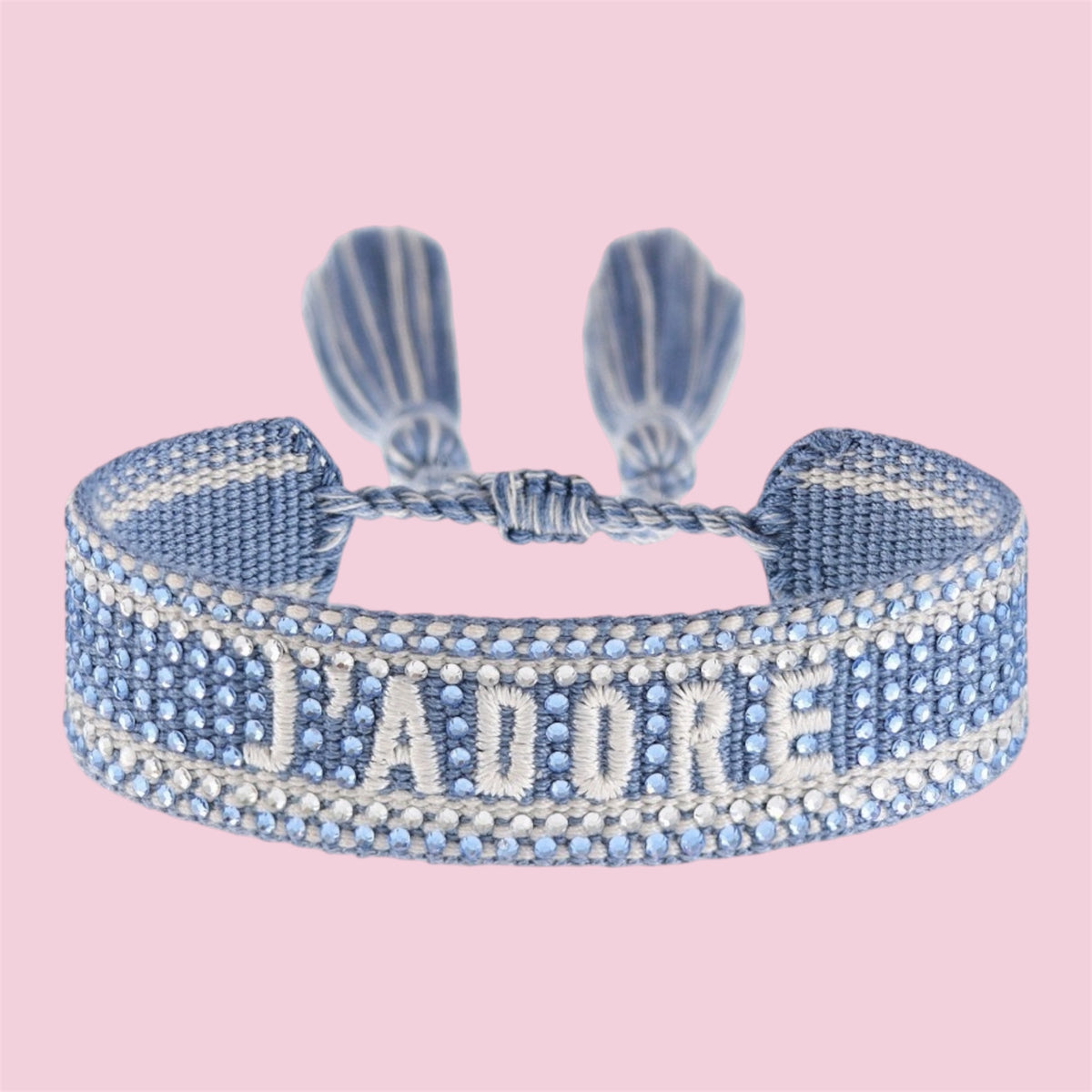 Bracelets J’adore à strass - 4 couleurs différentes