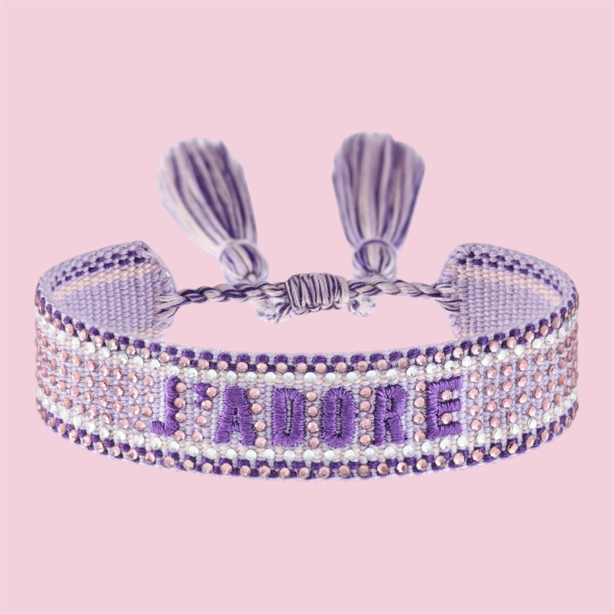 Bracelets J’adore à strass - 4 couleurs différentes