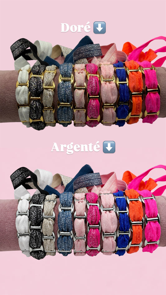 Joncs Maelie pailletée - Doré & Argenté / 10 couleurs différentes ( en acier inoxydable )