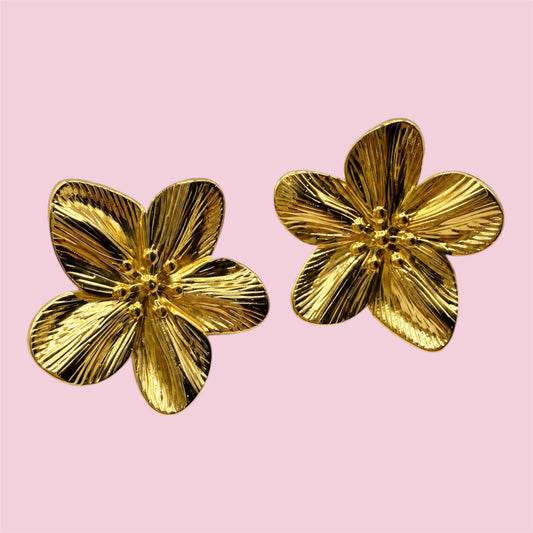 Boucle d’oreille Fleur - Doré & Argenté ( en acier inoxydable )