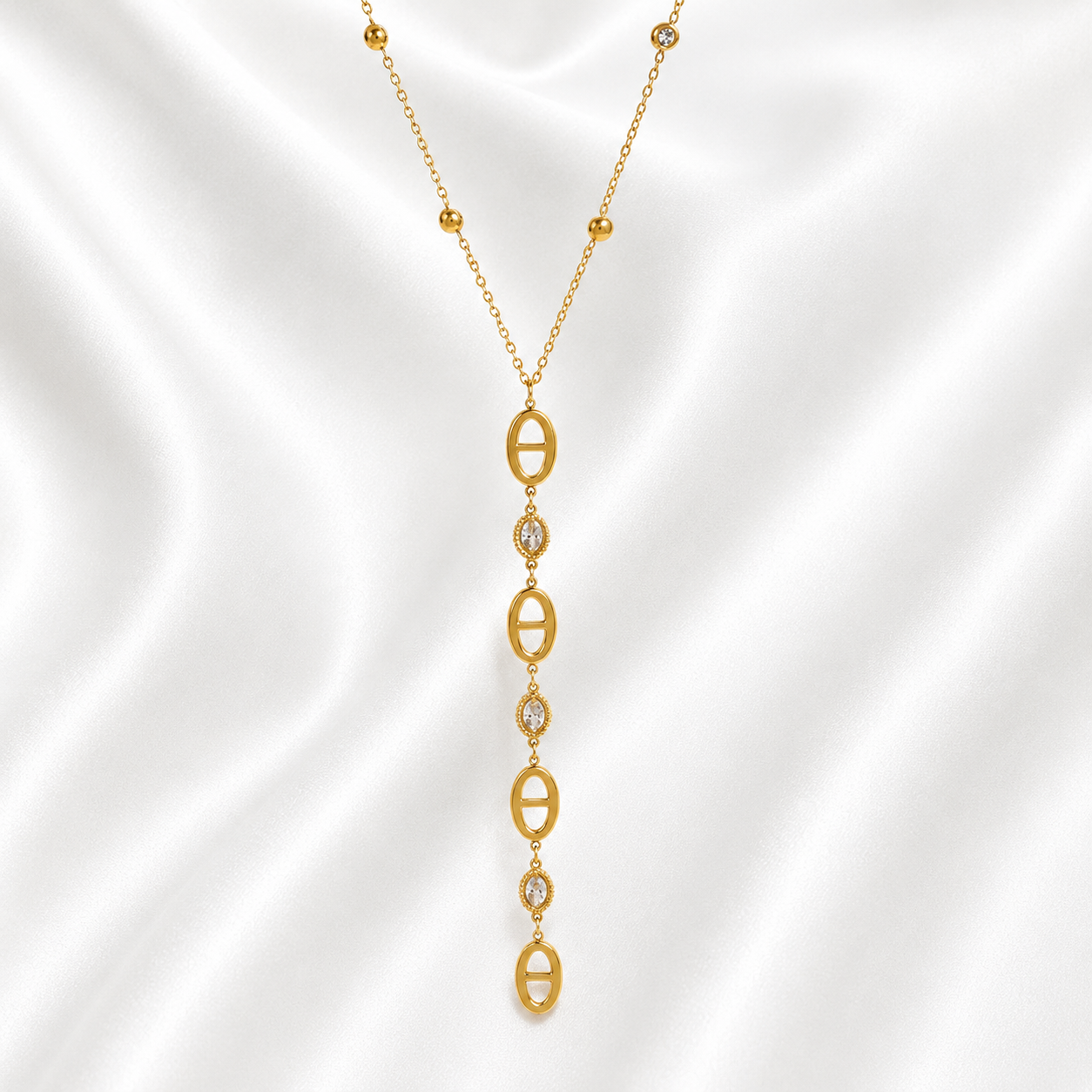 Collier maille marine doré