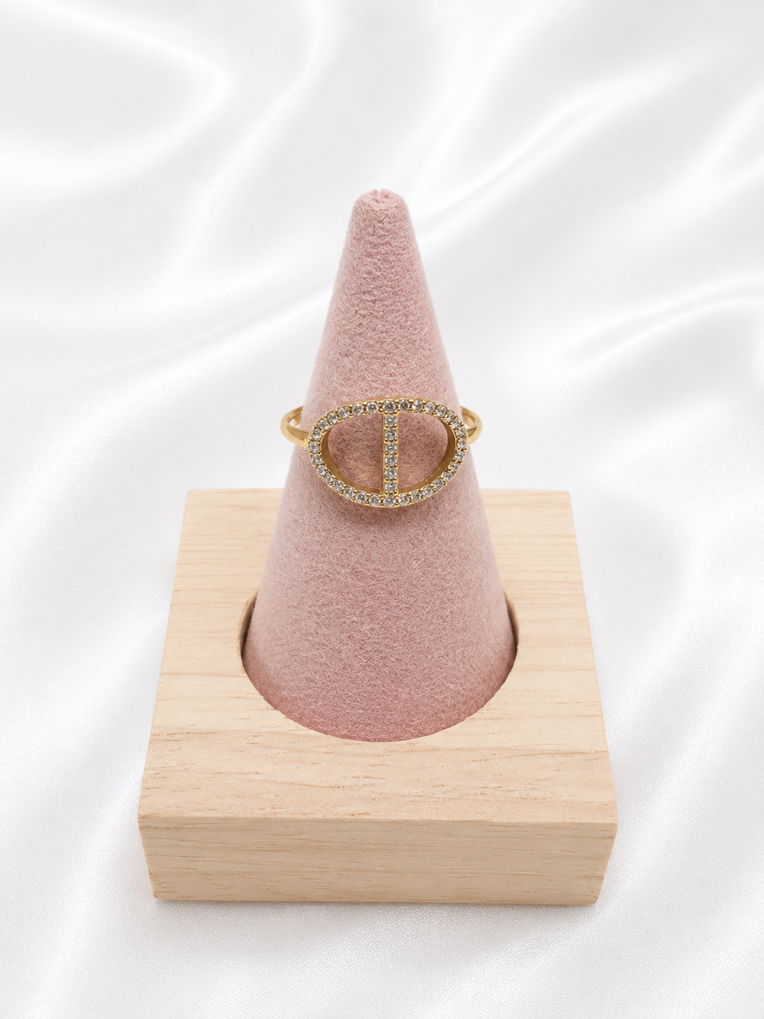 Bague maille marine à strass