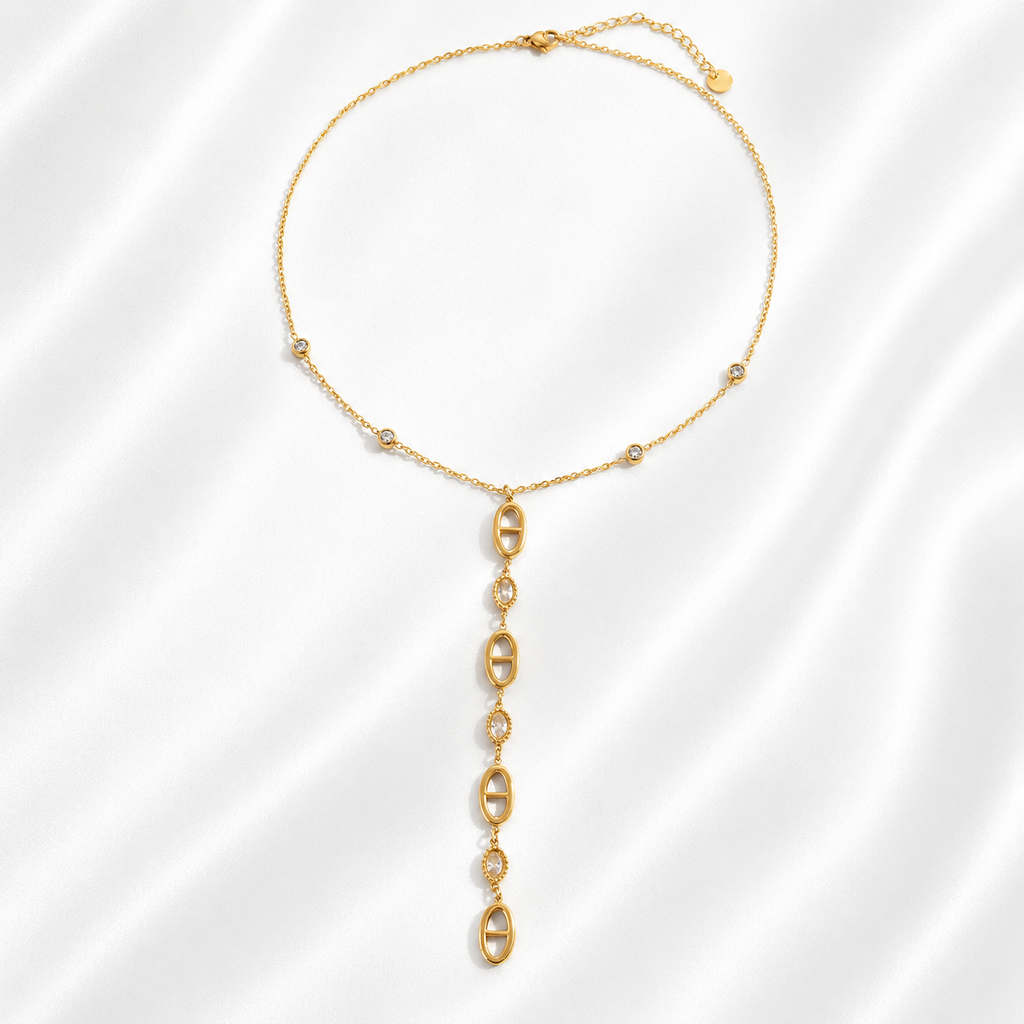 Collier maille marine doré