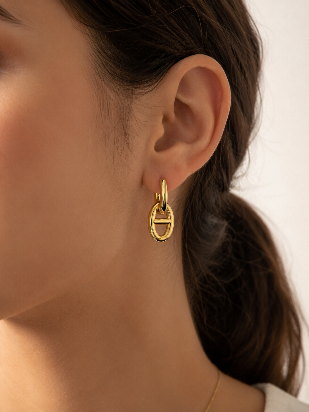 Boucle d’oreille maille marine