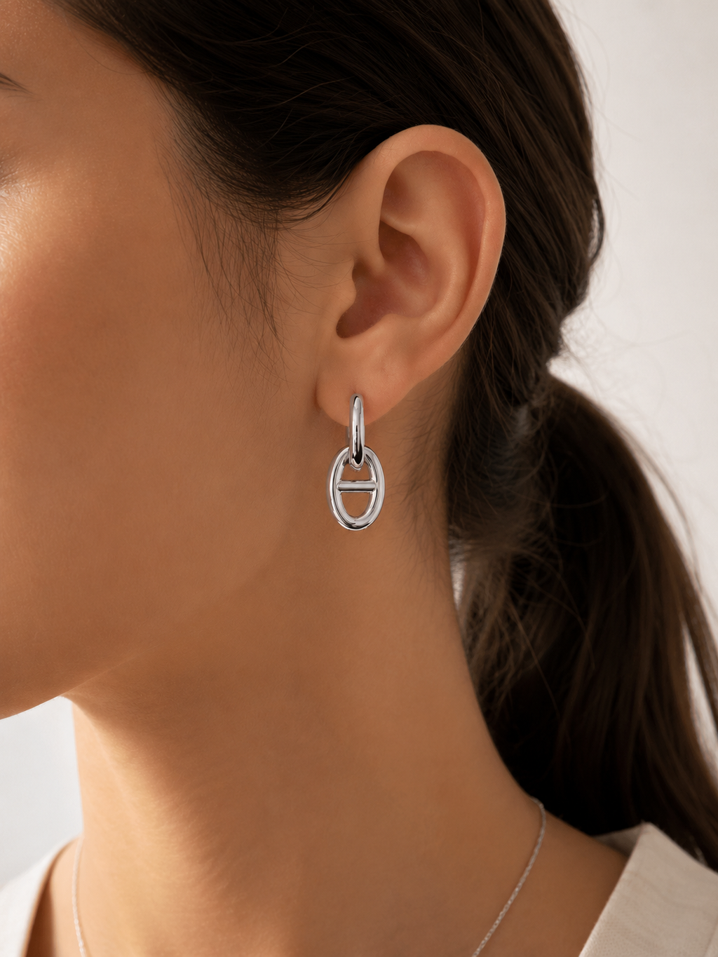 Boucle d’oreille maille marine