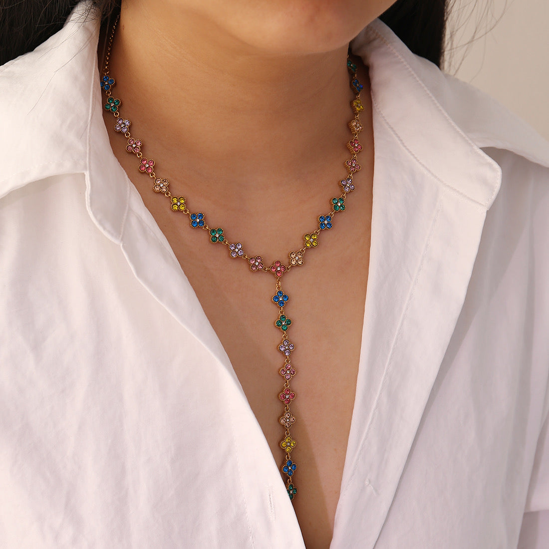 Collier Y jade ( 5 modèles )
