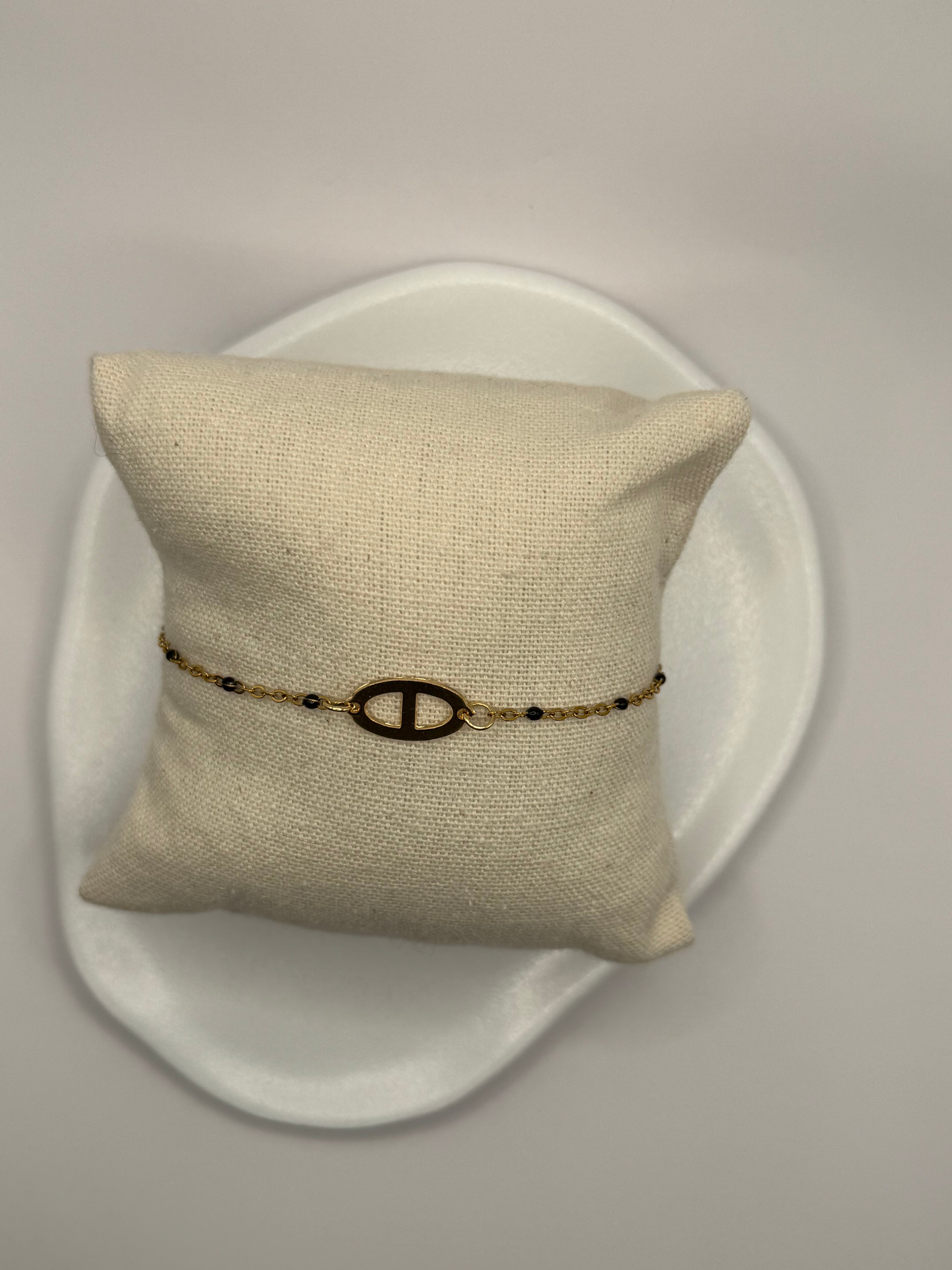 Maille marine à perle - Noir