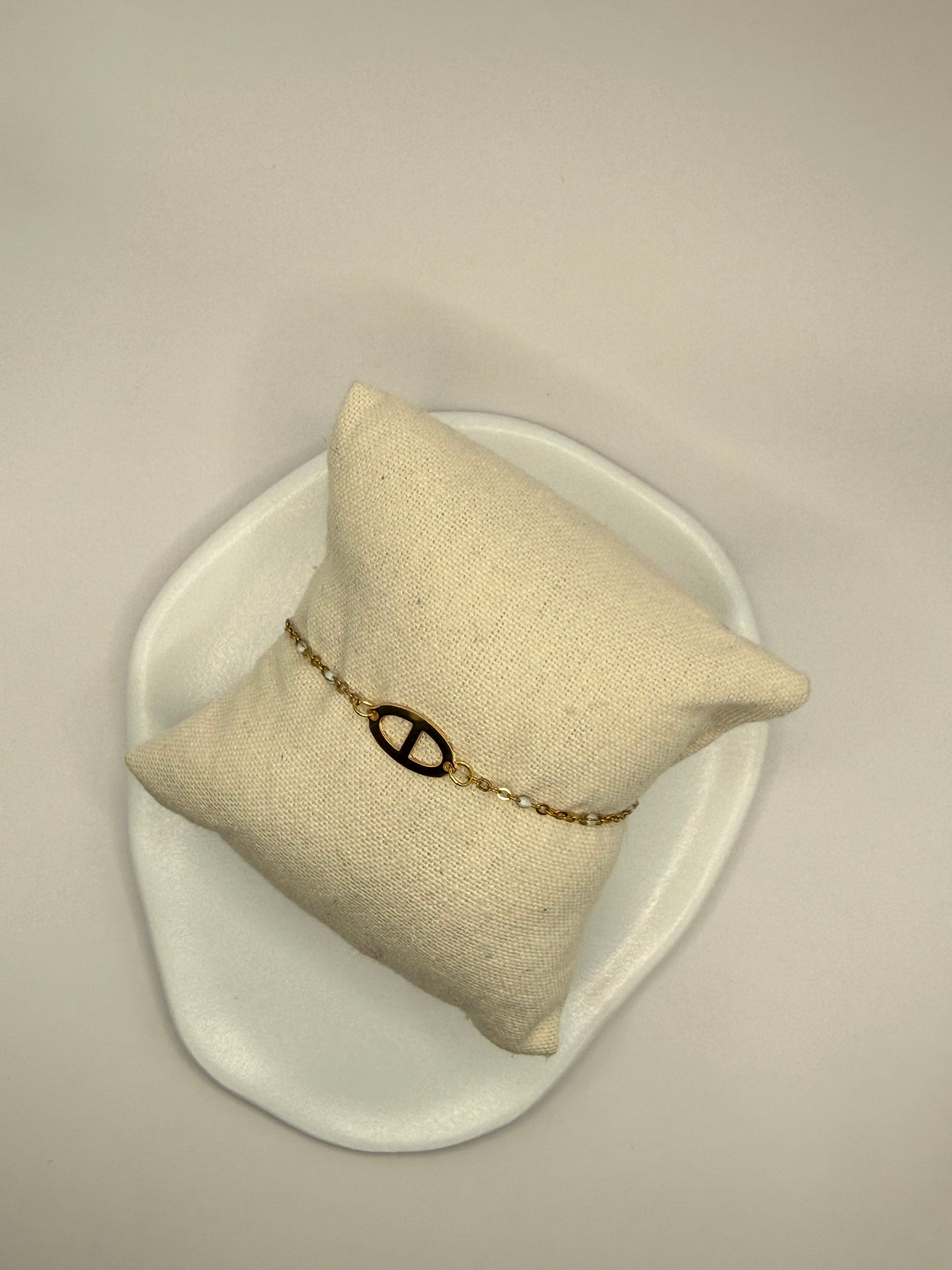 Maille Marine à perles - Blanche