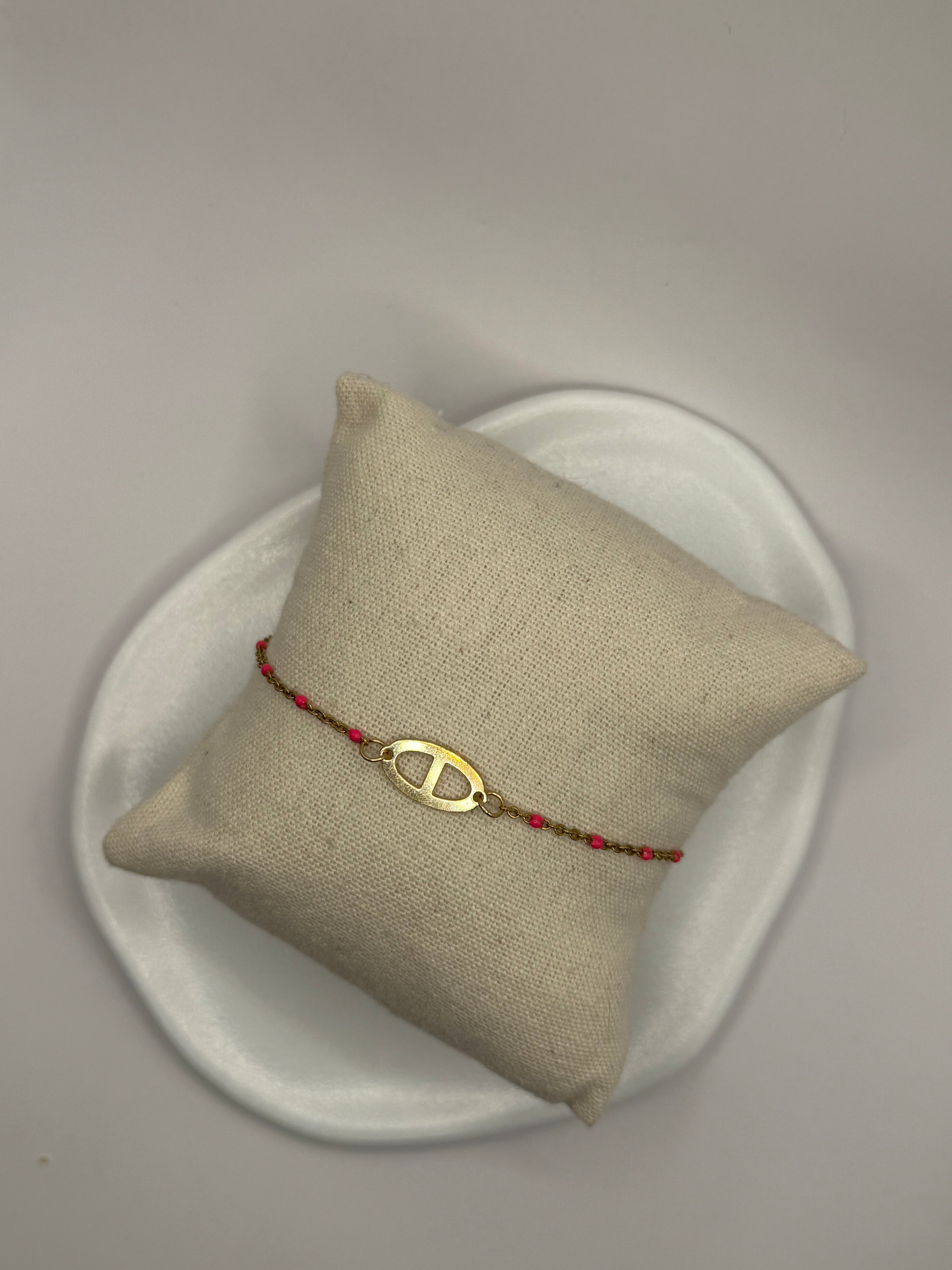 Maille marine à perles - Rose