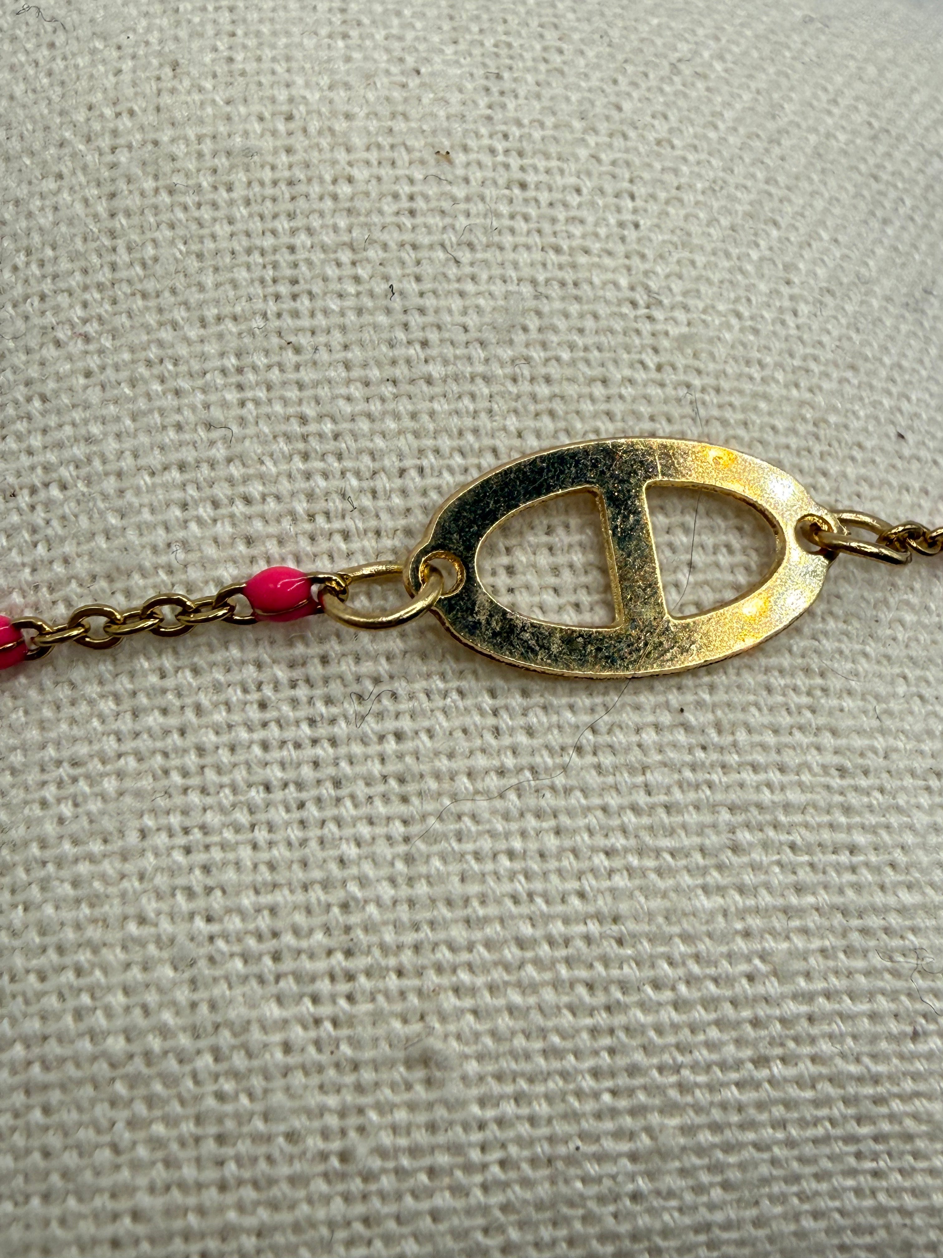 Maille marine à perles - Rose