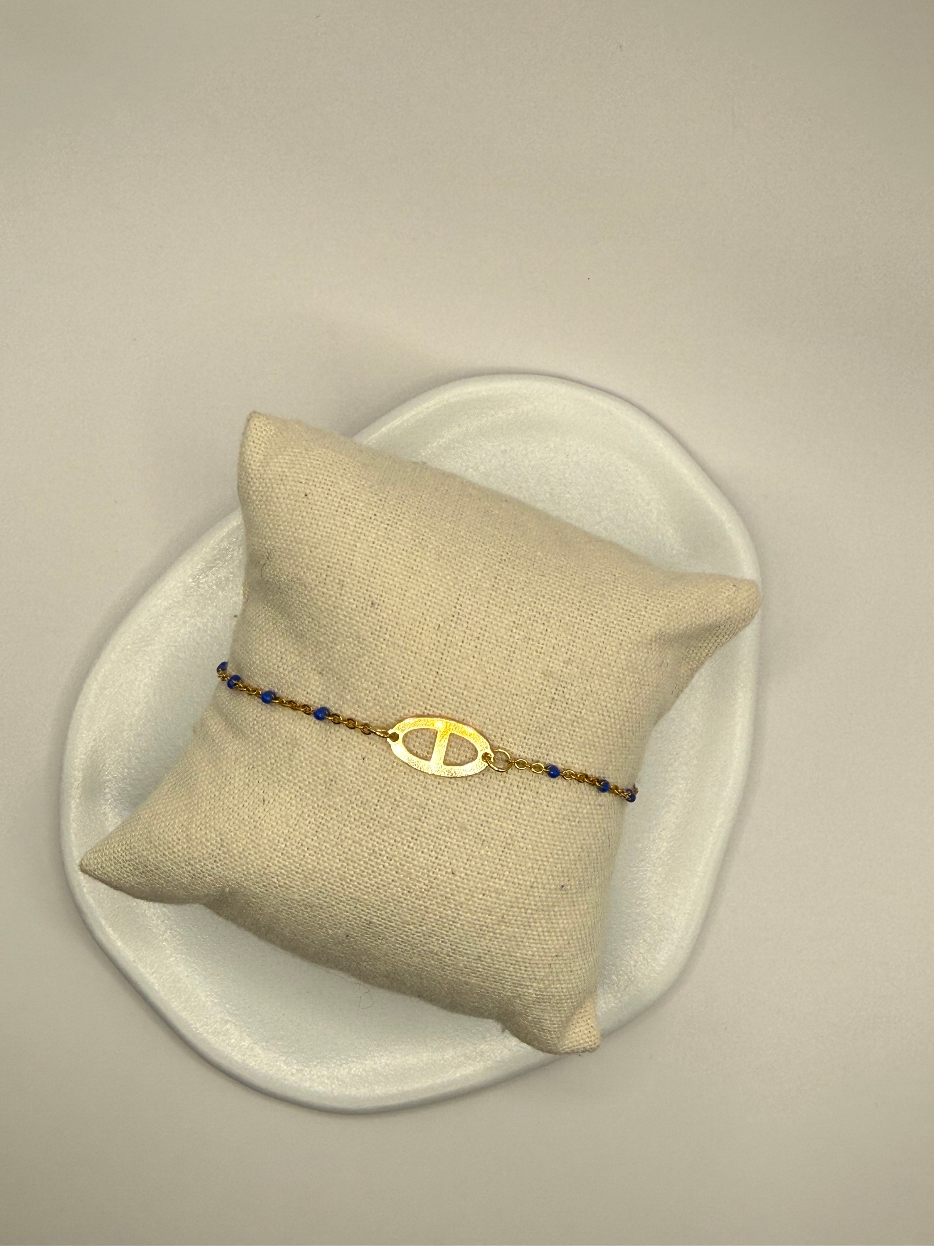 Maille marine à perles - Bleu foncé