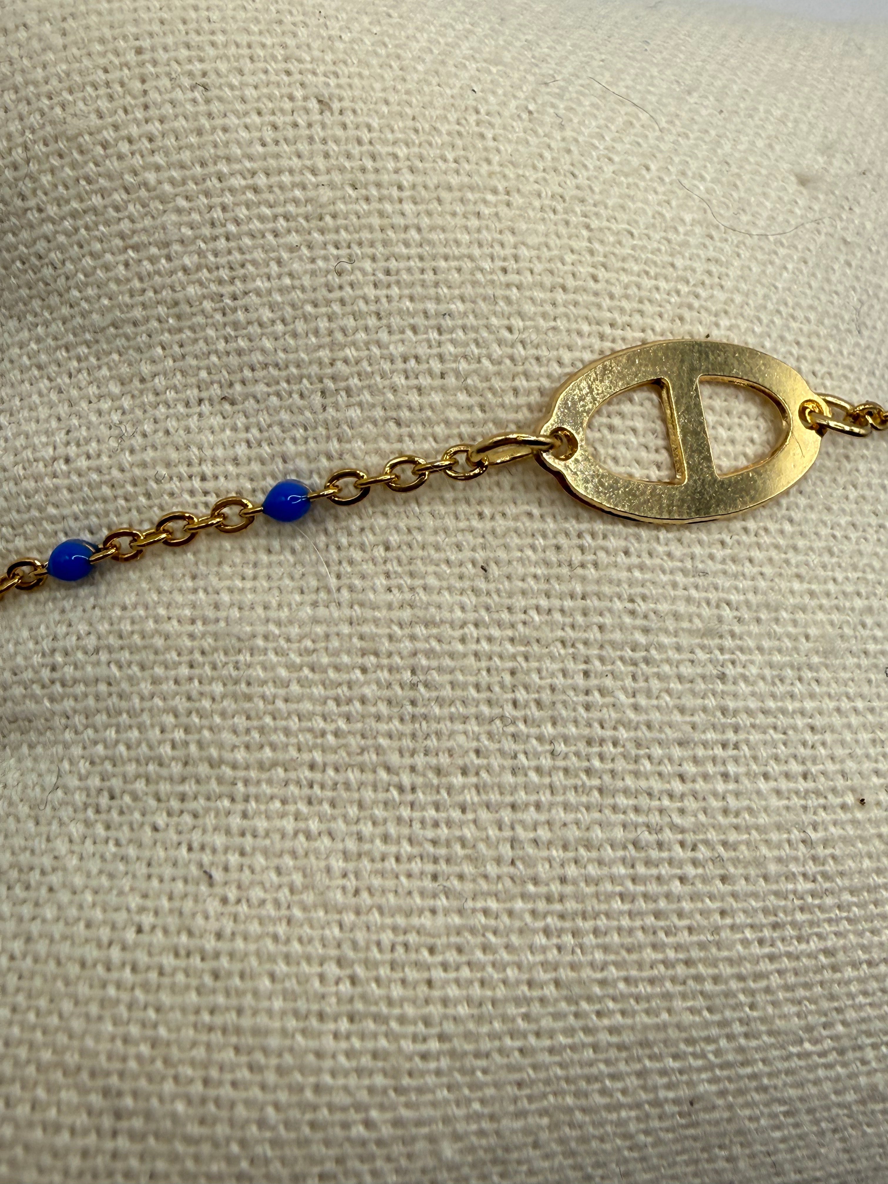 Maille marine à perles - Bleu foncé