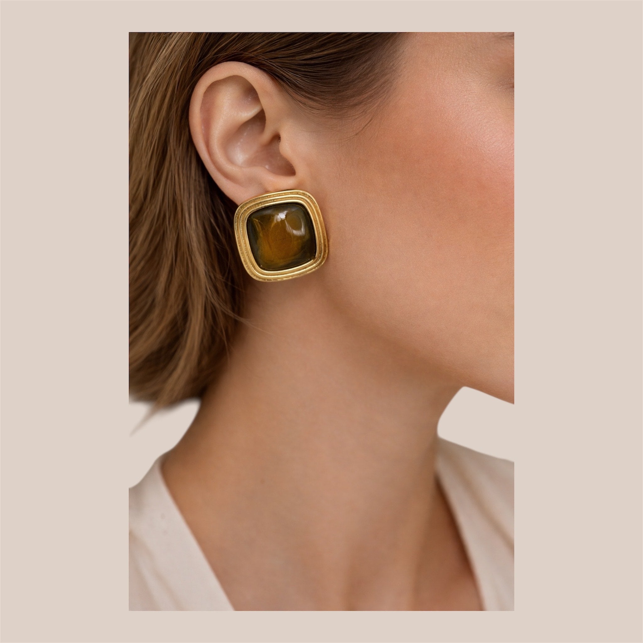 Boucles d'oreilles - Marron